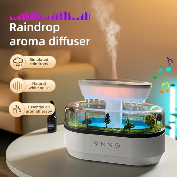 Landscape Aromatherapy Humidifier / White Noise Raindrop Diffuser